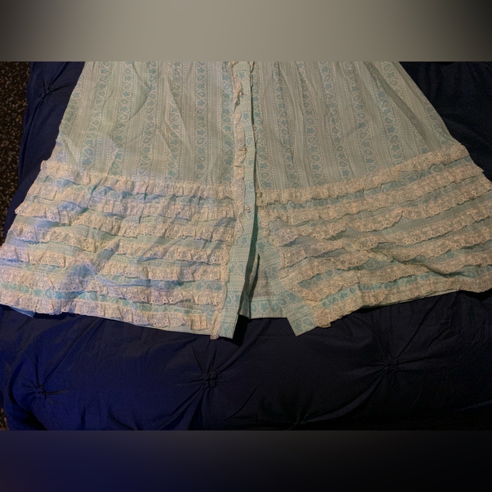 Blue Bishop Sleeve Peter Pan Collar Robe - Picture 3 of 15
